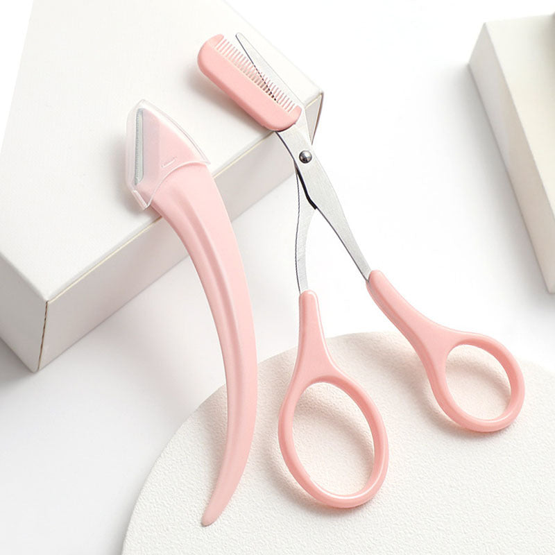 Eyebrow Trimming Knife With Comb Curved Moon Small Beauty Supplies Gadgets Eyebrow Trimming Knife With Comb Curved Moon Small Beauty Supplies Gadgets